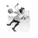Peter Pan playing volleyball  tattoo design idea