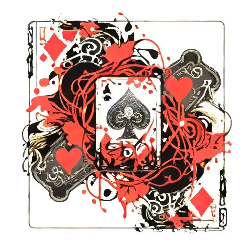 carte poker cards tattoo design idea