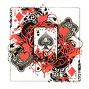 carte poker cards tattoo design idea