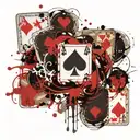 carte poker cards tattoo design idea