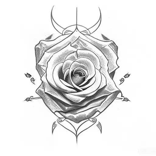 jesus cross with roses tattoo design idea