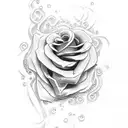 jesus cross with roses around it tattoo design idea