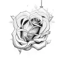 jesus cross with roses around it tattoo design idea