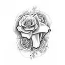 jesus cross with roses around it tattoo design idea