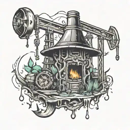 water well drilling tattoo design idea