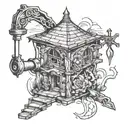 water well drilling tattoo design idea