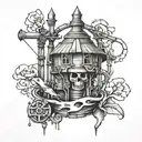 water well drilling tattoo design idea