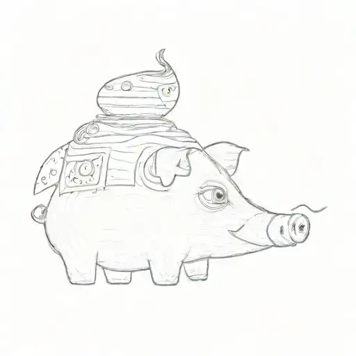 pig tattoo design idea