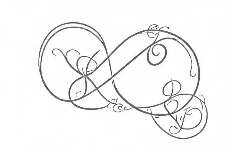Infinity symbol with parents signatures tattoo design idea