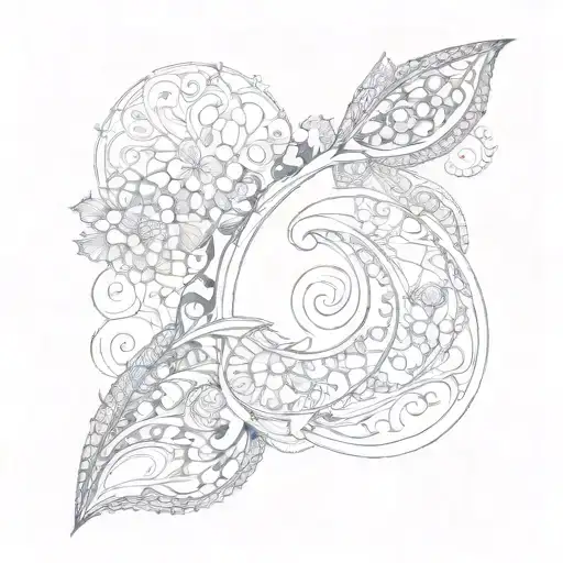 Fibonacci Paisley tattoo design idea
