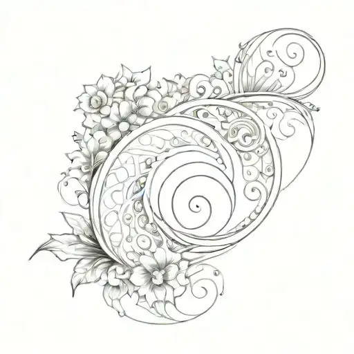 Fibonacci Paisley tattoo design idea