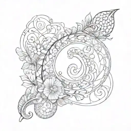 Fibonacci Paisley tattoo design idea