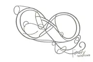 Infinity symbol with parents signatures tattoo design idea