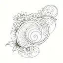 Fibonacci Paisley tattoo design idea