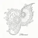 Fibonacci Paisley tattoo design idea
