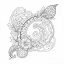 Fibonacci Paisley tattoo design idea