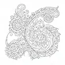 Fibonacci Paisley tattoo design idea