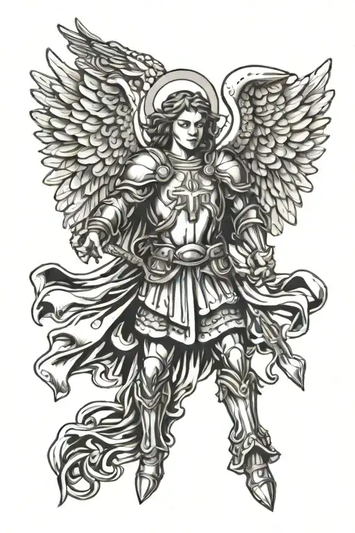 St. Michael archangel tattoo design idea
