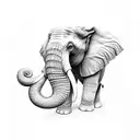 Elephant face  tattoo design idea