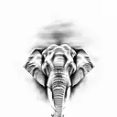 Elephant face  tattoo design idea