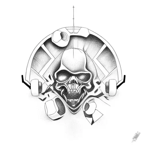 car crash with motocycle  tattoo design idea