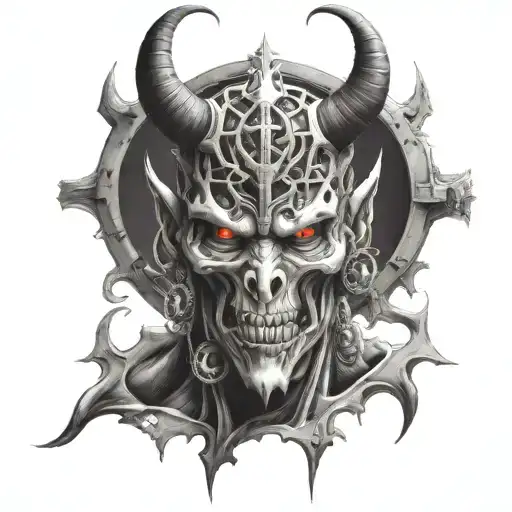 demonic satanic demon tattoo design idea