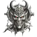 demonic satanic demon tattoo design idea