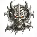 demonic satanic demon tattoo design idea