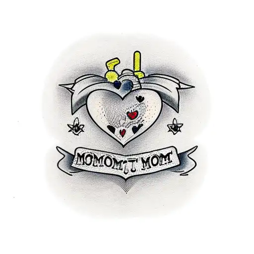 mom heart tattoo design idea