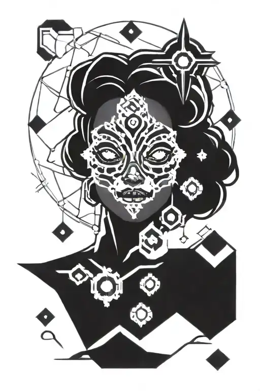 overwatch Sombra sugar skulls tattoo design idea