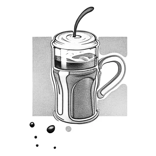 A barista pouring latte art  tattoo design idea