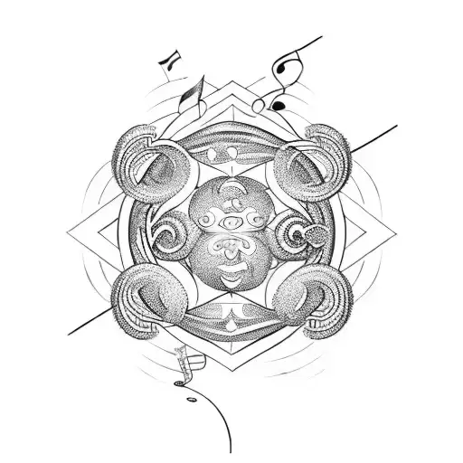 A music note intertwined with a butterfly tattoo design idea