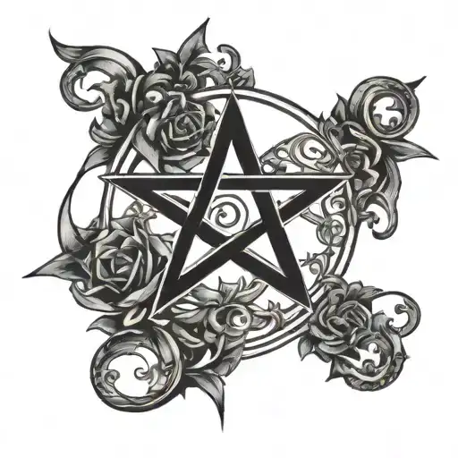 pentagram tattoo design idea