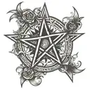 pentagram tattoo design idea