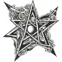 pentagram tattoo design idea