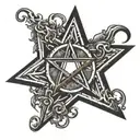 pentagram tattoo design idea
