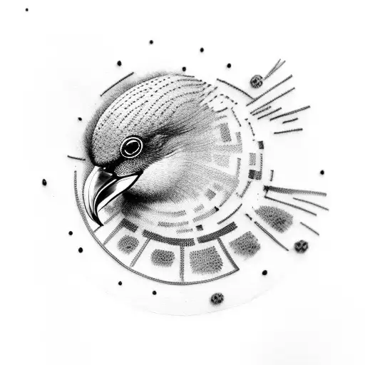Kiwi bird tattoo design idea