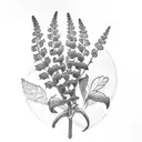 foxglove snapdragon fern tattoo design idea