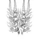 foxglove snapdragon fern tattoo design idea