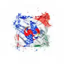 Korean flag  tattoo design idea