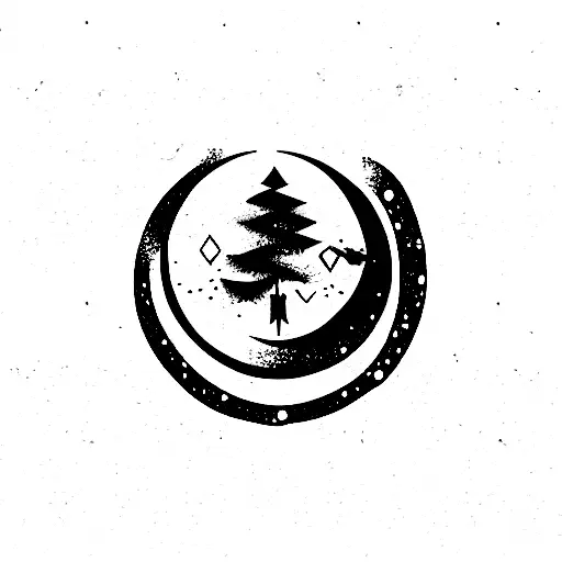 Bts army logo with moon tattoo design idea