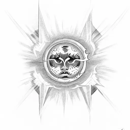 Bts logo with sun tattoo design idea