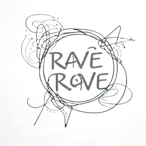 The word "RAVE" and the represnatation of family tattoo design idea