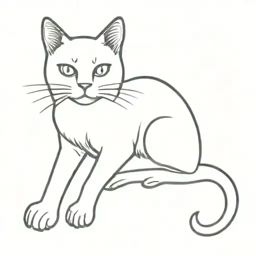 simple ghost cat tattoo design idea