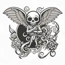 the binding of isaac tattoo angle wings  tattoo design idea