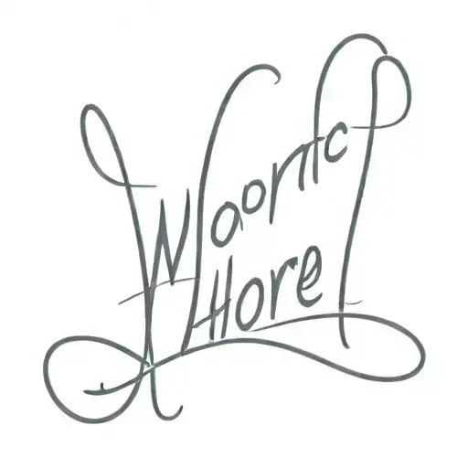 word 'whore' written tattoo design idea
