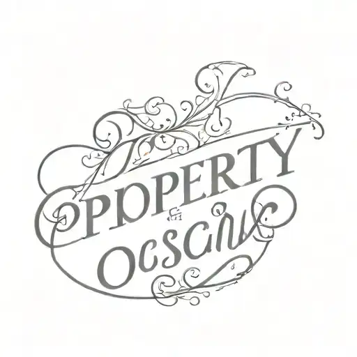 word 'property of oscar' written tattoo design idea