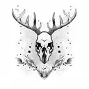 deer skull tattoo design idea