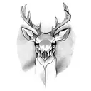 deer skull tattoo design idea