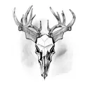 deer skull tattoo design idea
